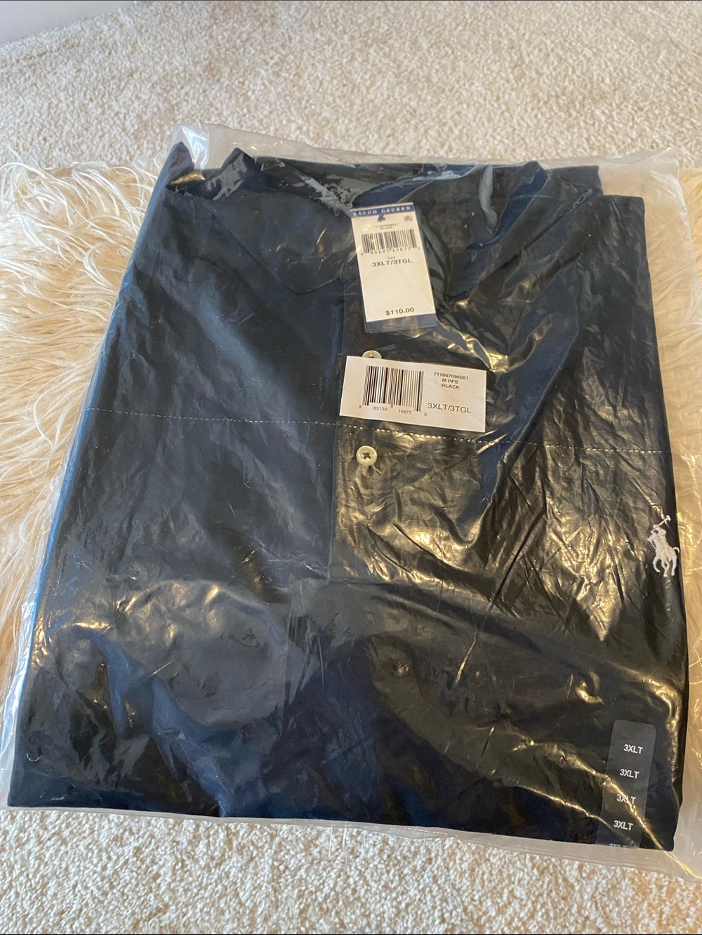 Ralph Lauren Black Polo Shirt with Embroidered Pony